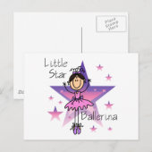Little Star Ballerina - Braune Haare Postkarte (Vorne/Hinten)