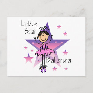 Little Star Ballerina - Braune Haare Postkarte
