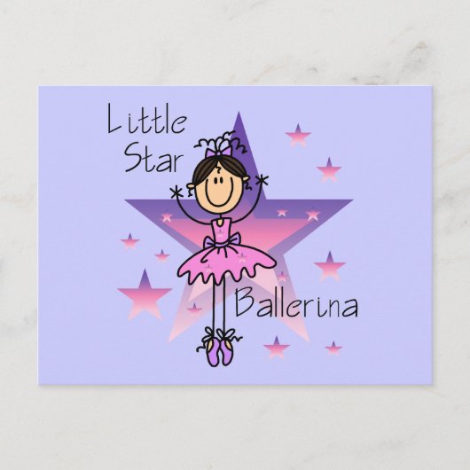 Little Star Ballerina - Braune Haare Postkarte (Vorderseite)