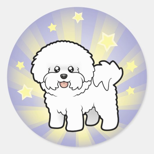 Little Star Bichon Frise Runder Aufkleber (Vorderseite)