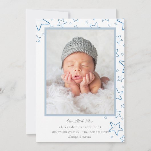 Little Star Birth Ankündigung (Vorderseite)