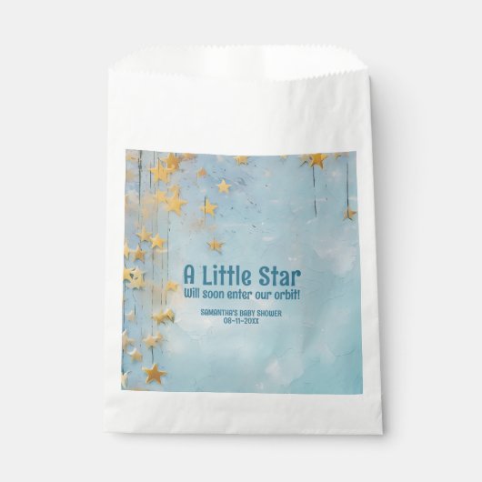 Little Star Blue Babydusche Geschenktütchen (Vorderseite)