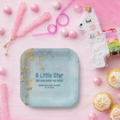 Little Star Blue Babydusche Papierplatte Pappteller (Party)