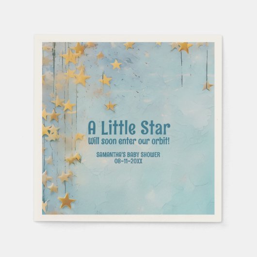 Little Star Blue Babydusche Serviette (Vorderseite)
