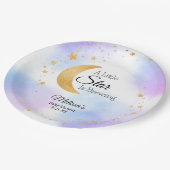 Little Star braut einen träumerischen Baby Shower Pappteller (Schrägansicht)