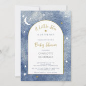 Little Star Celestial Watercolor Babydusche Einladung (Vorderseite)
