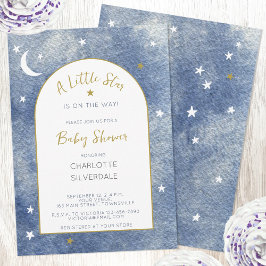 Little Star Celestial Watercolor Babydusche Einladung