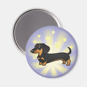 Little Star Dackel (glatter Mantel) Magnet (Vorderseite/Rückseite)
