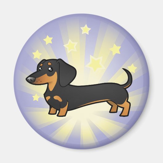 Little Star Dackel (glatter Mantel) Magnet (Vorne)