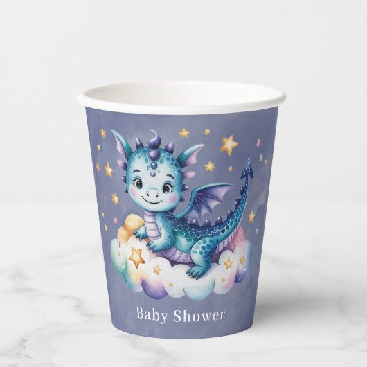 Little Star Dragon Boy Baby Dusche Pappbecher (Vorderseite)