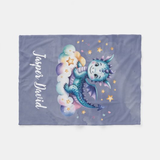 Little Star Dragon Boy Babydusche Fleecedecke (Vorderseite (Horizontal))