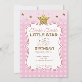 Little Star - Einladung zum Geburtstag in Rosa und