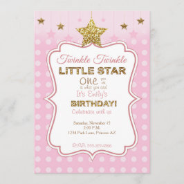 Little Star - Einladung zum Geburtstag in Rosa und