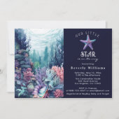 Little Star Elegance Ocean Starfish Babydusche Einladung (Vorderseite)