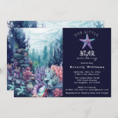 Little Star Elegance Ocean Starfish Babydusche Einladung (Vorne/Hinten)
