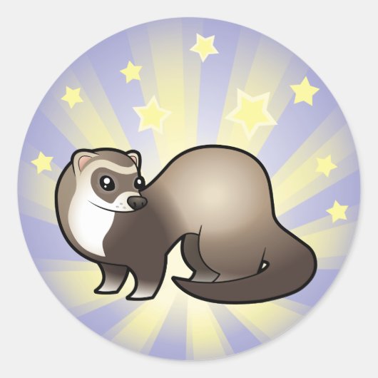 Little Star Ferret Runder Aufkleber (Vorderseite)