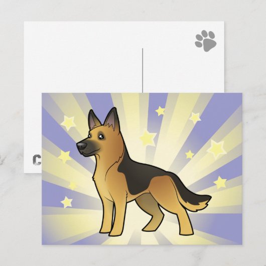 Little Star German Shepherd Postkarte (Vorne/Hinten)