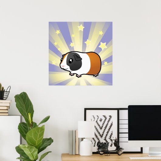 Little Star Guinea Pig (glatte Haare) Poster (Heimbüro)