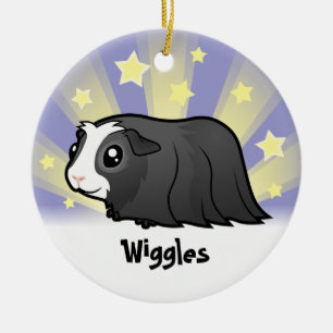 Little Star Guinea Pig (langes Haar) Keramik Ornament