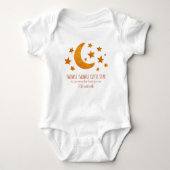 Little Star Name Moon & Star Watercolor Whimsical Baby Strampler (Vorderseite)