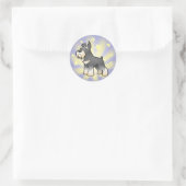 Little Star Schnauzer Runder Aufkleber (Tasche)