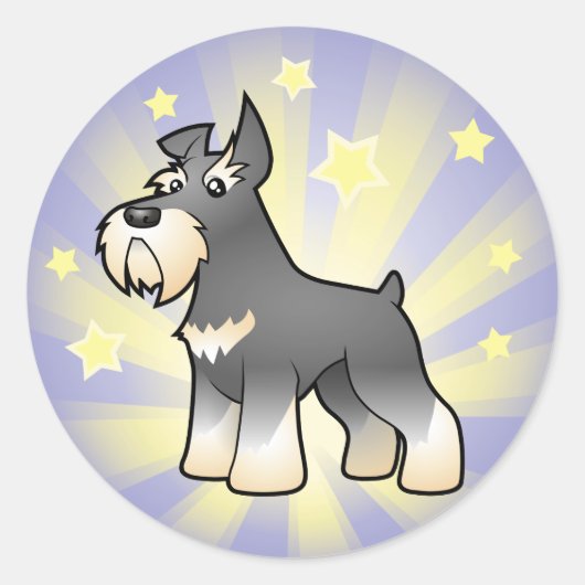 Little Star Schnauzer Runder Aufkleber (Vorderseite)