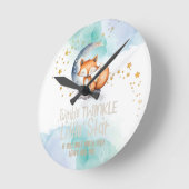 Little Star Woodland Fox Kinderzimmer Runde Wanduhr (Winkel)