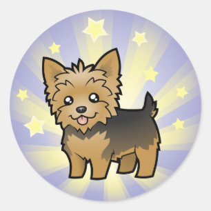 Little Star Yorkshire Terrier (kurzes Haar ohne Bo Runder Aufkleber