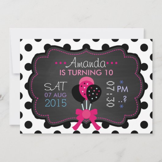 Little Starlet Chalkboard Einladung (Vorderseite)