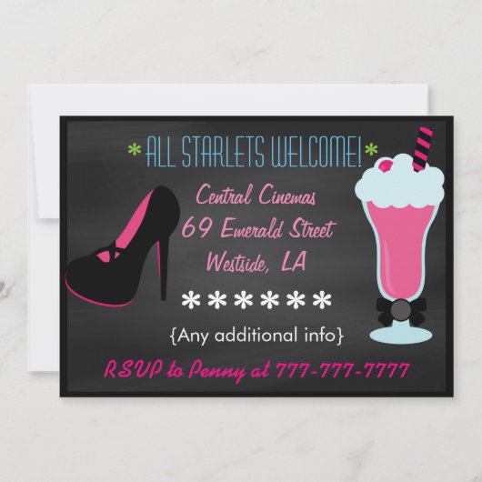 Little Starlet Chalkboard Einladung (Rückseite)