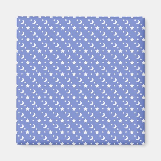 Little Stars and Moons Pattern auf blau Magnet (Vorne)