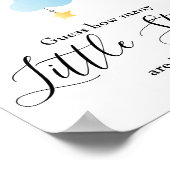 Little Stars Blue Baby Shower Game Sign Poster (Ecke)