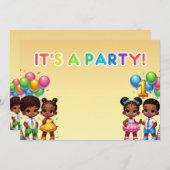 Little Stars First Birthday Bash Einladung (Vorne/Hinten)