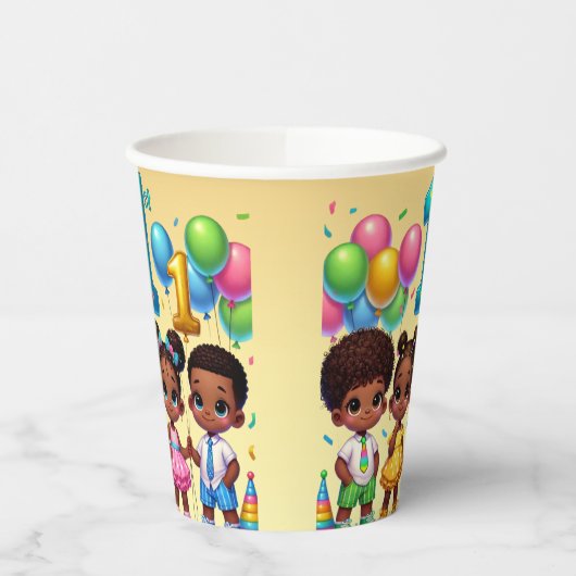 Little Stars First Birthday Bash Pappbecher (Links)