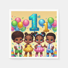 Little Stars First Birthday Bash Serviette