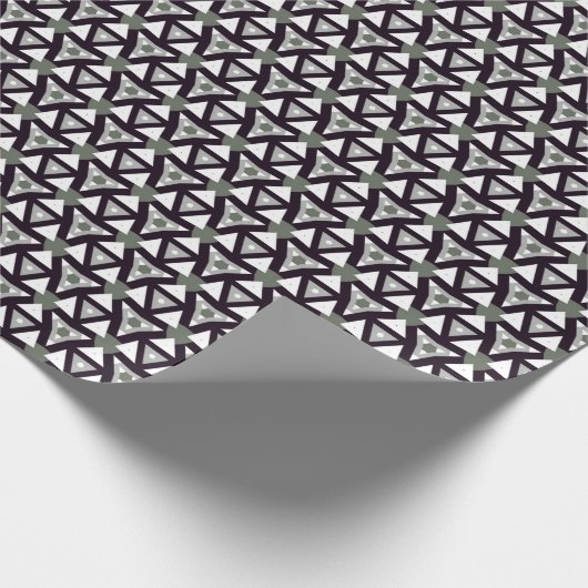 Little Stars Geometric Triangle Dark Geschenkpapier (Ecke)