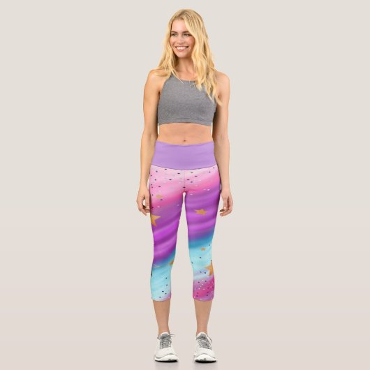 Little Stars Rainbow High Waisted Capris (Vorderseite)