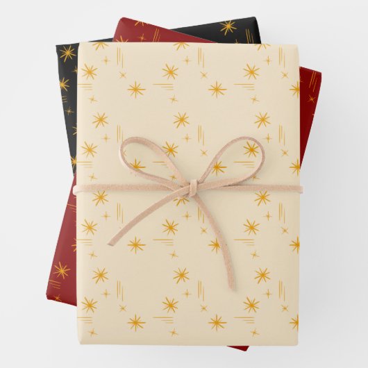 Little stars wrapping paper set of 3 geschenkpapier set (Beispiel)