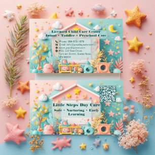 Little Steps Day Care Kleines Unternehmen QR-Code Visitenkarte