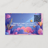 Little Steps Day Care QR Code Pastel Pink Violet Visitenkarte (Rückseite)