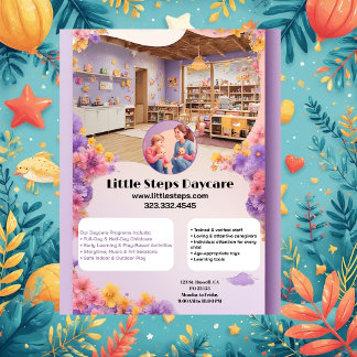 Little Steps Daycare Company Logo Modern Customize Flyer