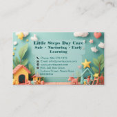 Little Steps Montessori Day Care QR Code Pastel Visitenkarte (Vorderseite)