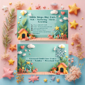 Little Steps Montessori Day Care QR Code Pastel Visitenkarte