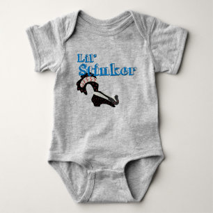 Little Stinker, Gray Baby Bodysuit Strampler