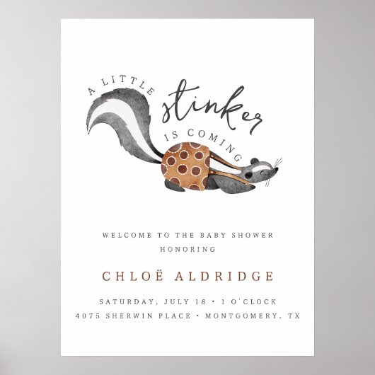 Little Stinker Woodland Animal Welcome Sign Poster (Vorne)