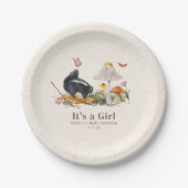 Little Stinker Woodland Skunk Girl Baby Shower Pappteller (Vorderseite)