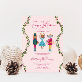Little Sugar Plum Nutcracker Geburtstagspartei Einladung