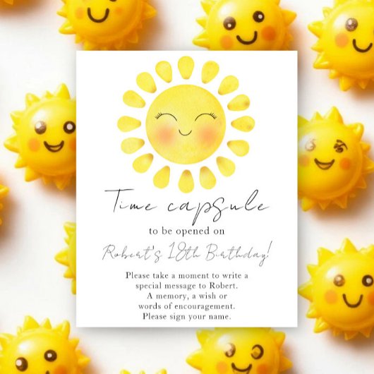 Little Sun Zeitkapsel 1. Geburtstag Poster