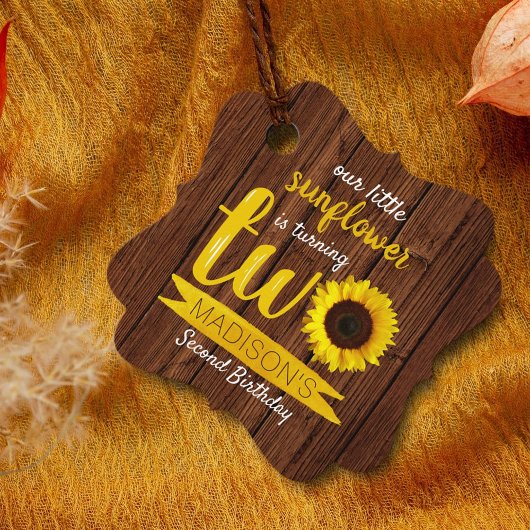 Little Sunflower 2. Geburtstag Gefälteags Geschenkanhänger