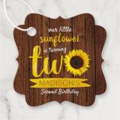 Little Sunflower 2. Geburtstag Gefälteags Geschenkanhänger (Vorderseite)